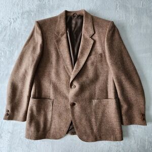Henley Pure New Wool Tweed Blazer Mens 42 Short Hipster Jacket Vintage Wedding